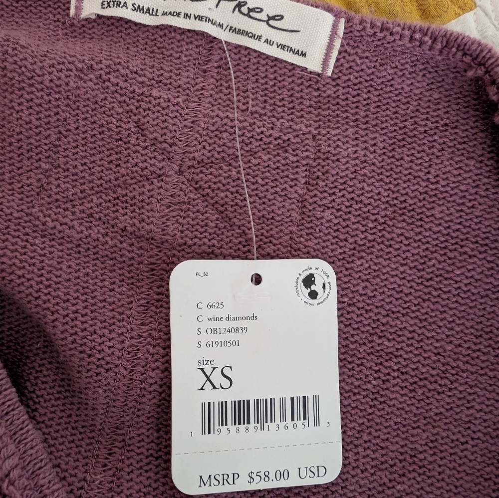 NWT Free People Mauve Pink Lightweight V-Neck Long Sleeve Sweater - Picture 6 of 7